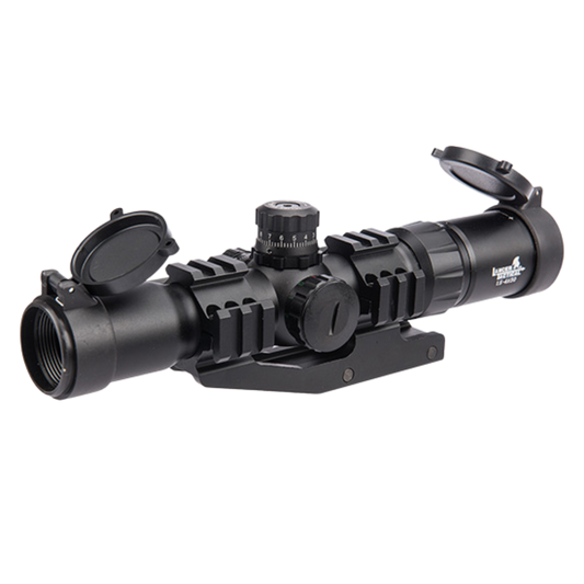 Lancer Tactical 1.5 - 4x Illuminated MIL Dot Rifle Scope