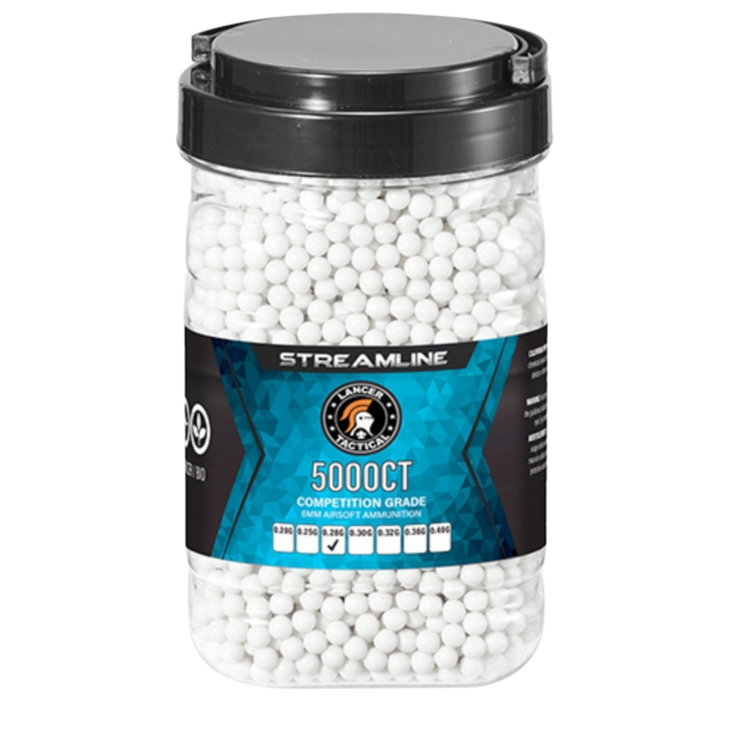 Lancer Tactical 5000 Round Streamline Competition Grade Outdoor Tracer BBs - (Green)