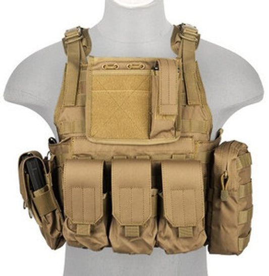 Defcon CCR Airsoft Plate Carrier Tan