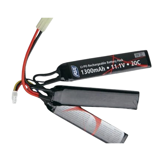 ASG 11.1v 1300mAh Tri-Panel Lipo Battery