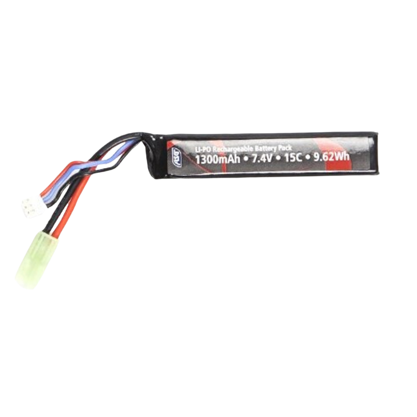 ASG 7.4v 1300mAh Buffer Tube Lipo Battery