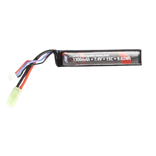 ASG 7.4v 1300mAh Buffer Tube Lipo Battery