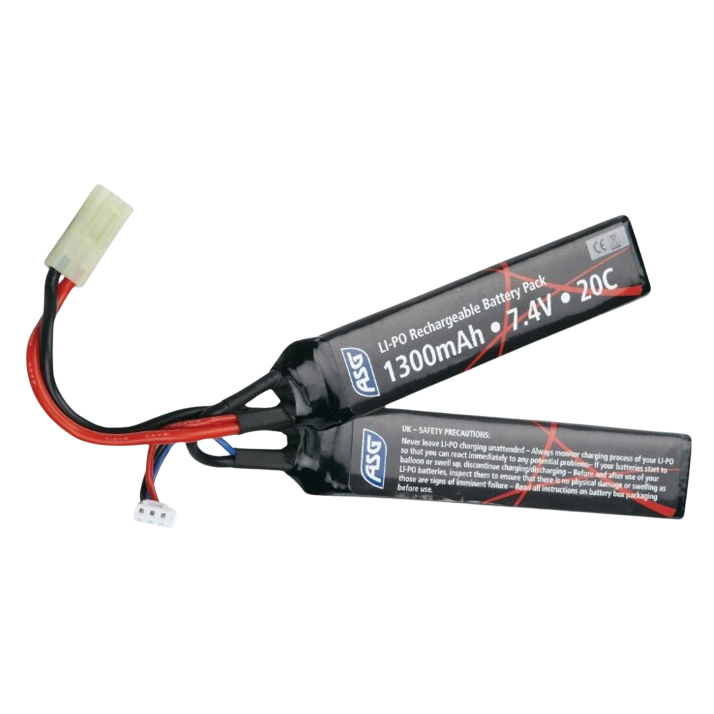 ASG 7.4v 1300mAh Dual-Panel Lipo Battery