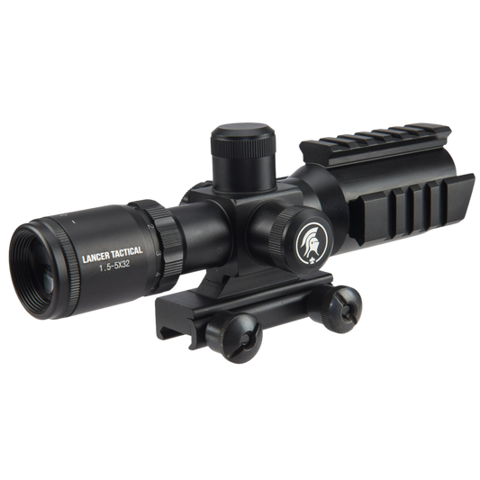 Lancer Tactical 1.5-5x32 Variable Zoom Adjustable Illuminated Rifle Scope