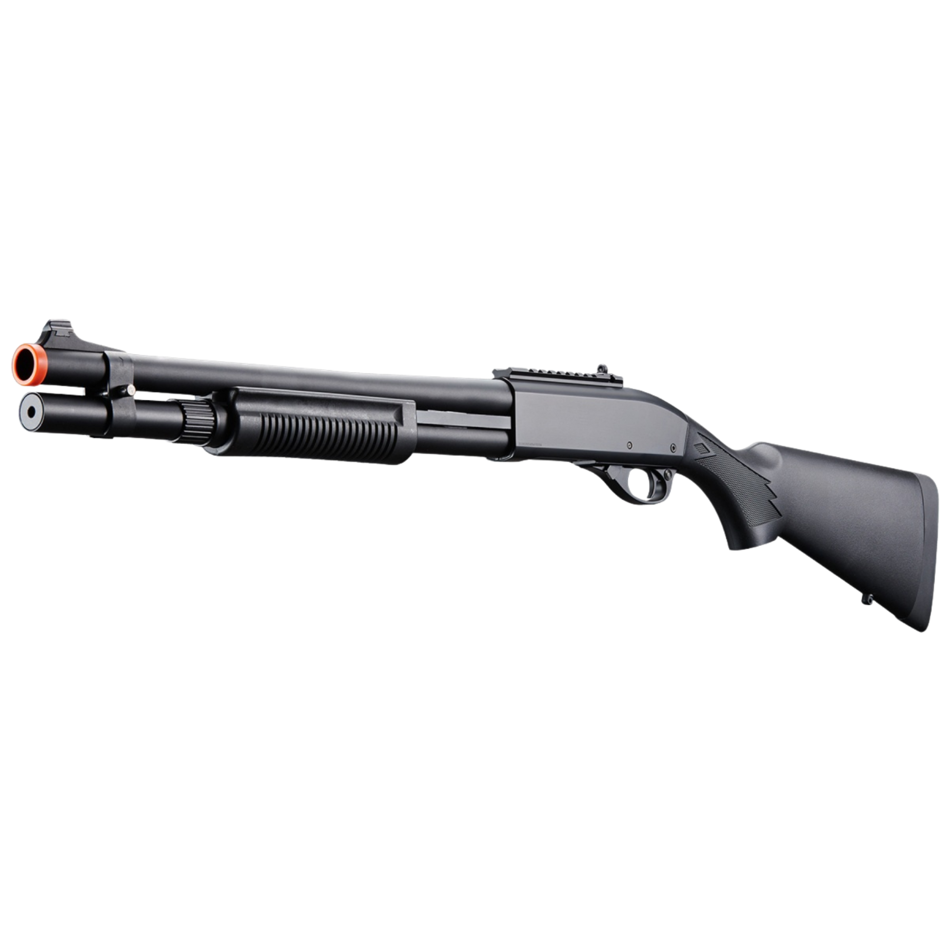 Golden Eagle M870 3/6-Shot Pump Action Gas Airsoft Shotgun w/ Mock Shell Tube & Ghost Ring Iron Sights