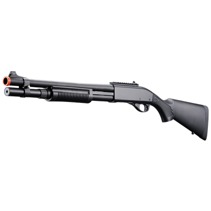 Golden Eagle M870 3/6-Shot Pump Action Gas Airsoft Shotgun w/ Mock Shell Tube & Ghost Ring Iron Sights