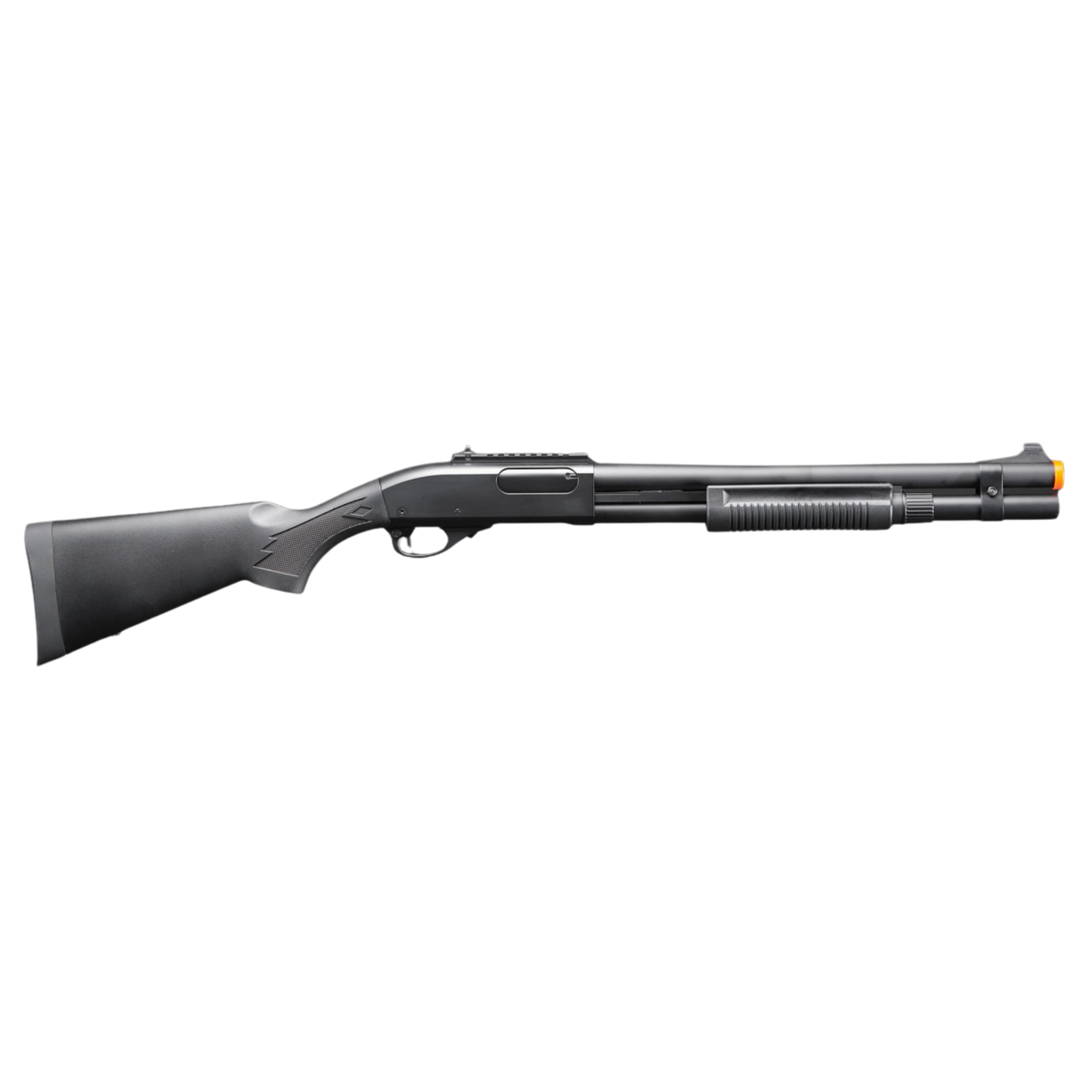 Golden Eagle M870 3/6-Shot Pump Action Gas Airsoft Shotgun w/ Mock Shell Tube & Ghost Ring Iron Sights