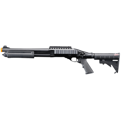 Golden Eagle M8873 3/6-Shot Pump Action CO2 Airsoft Shotgun w/ Optic Rail & M4 Crane Stock