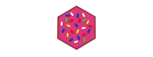 Hexagon PVC Patch "Donut Emoji"