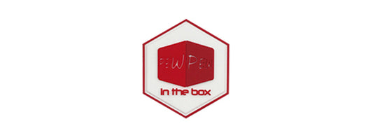 Hexagon PVC Patch "Pew Pew in the box"