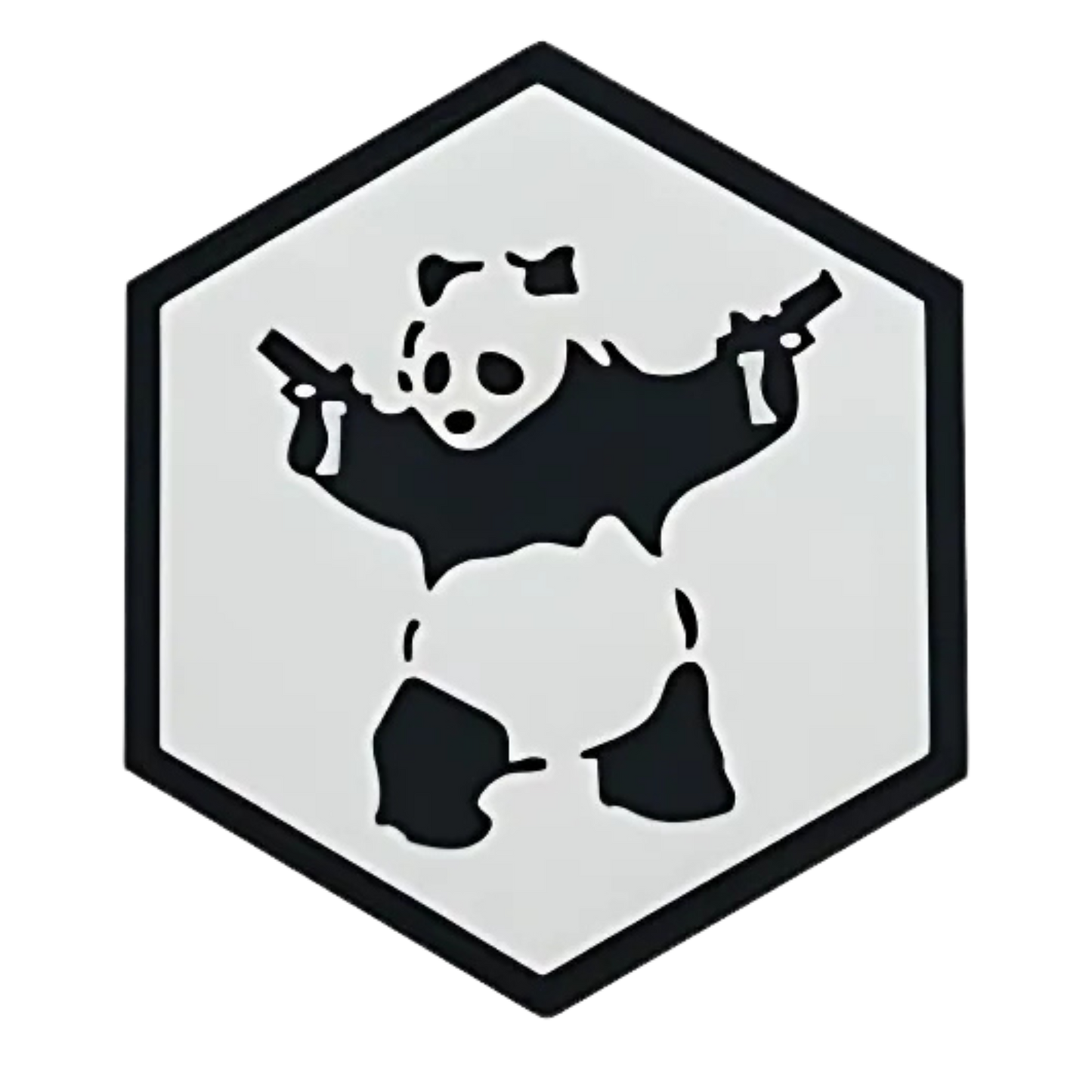 Hexagon PVC Patch Armed Panda