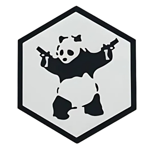 Hexagon PVC Patch Armed Panda