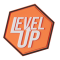Hexagon PVC Patch "Level Up"