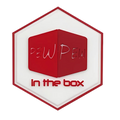 Hexagon PVC Patch "Pew Pew in the box"