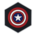 Hexagon PVC Patch Red Captain America Shield