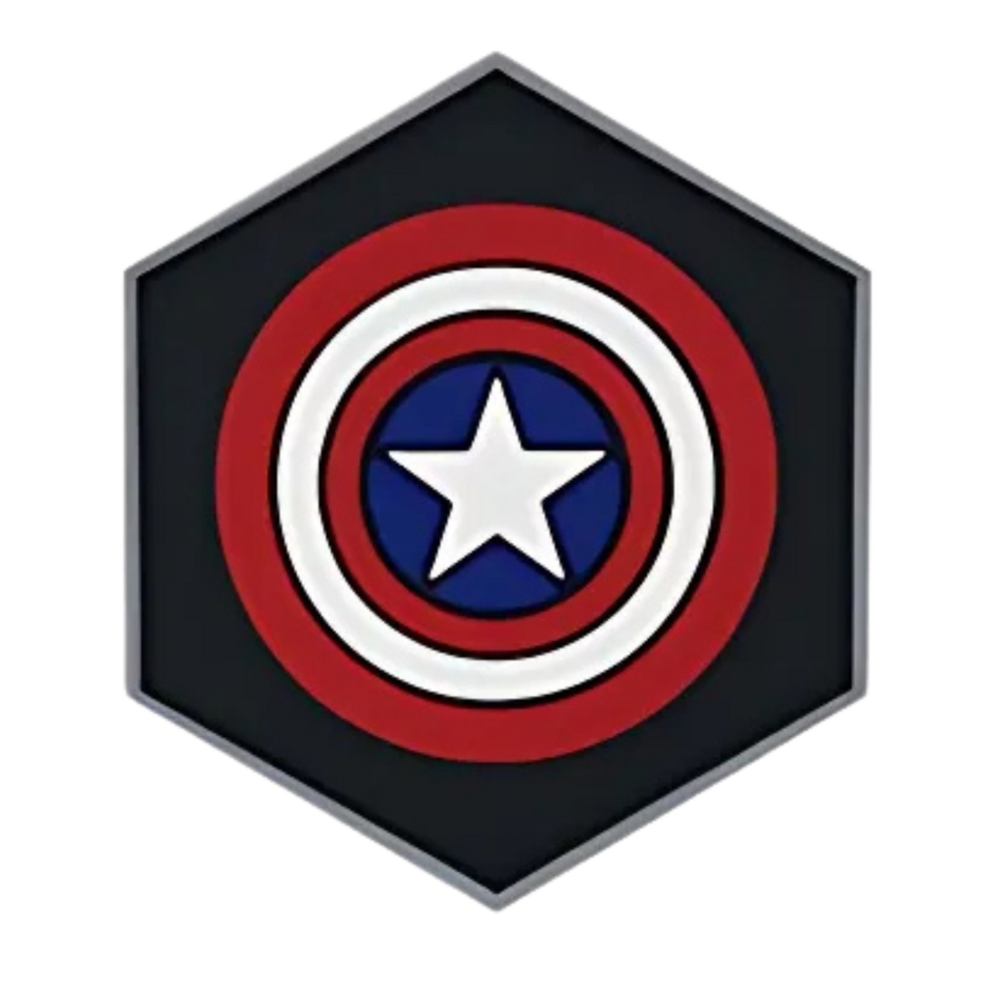 Hexagon PVC Patch Red Captain America Shield