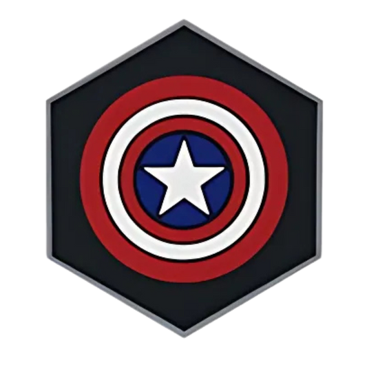 Hexagon PVC Patch Red Captain America Shield