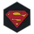 Hexagon PVC Patch Super Man Logo