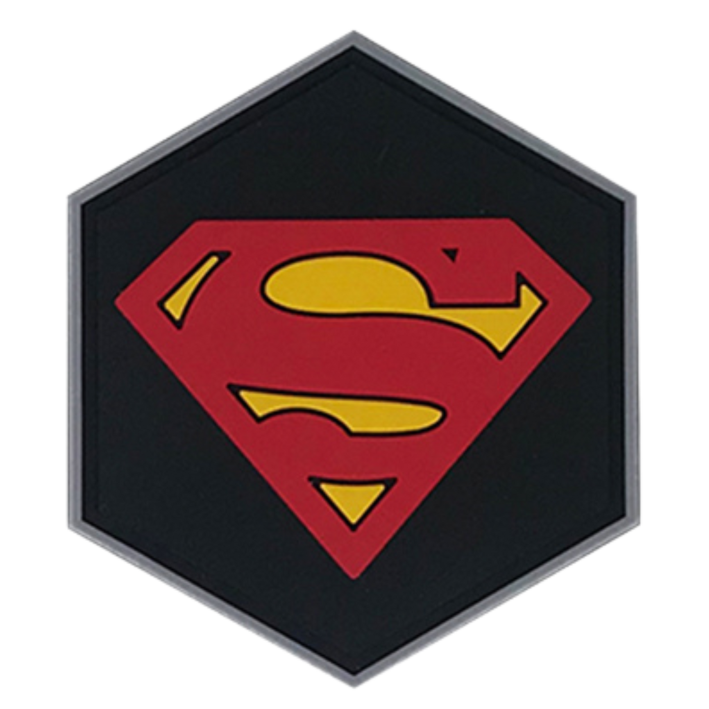 Hexagon PVC Patch Super Man Logo