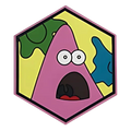 Hexagon PVC Patch Surprised Patrick