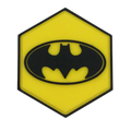 Hexagon PVC Patch Yellow Batman Logo