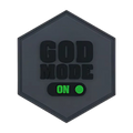 Hexagon PVC Patch "God Mode On"