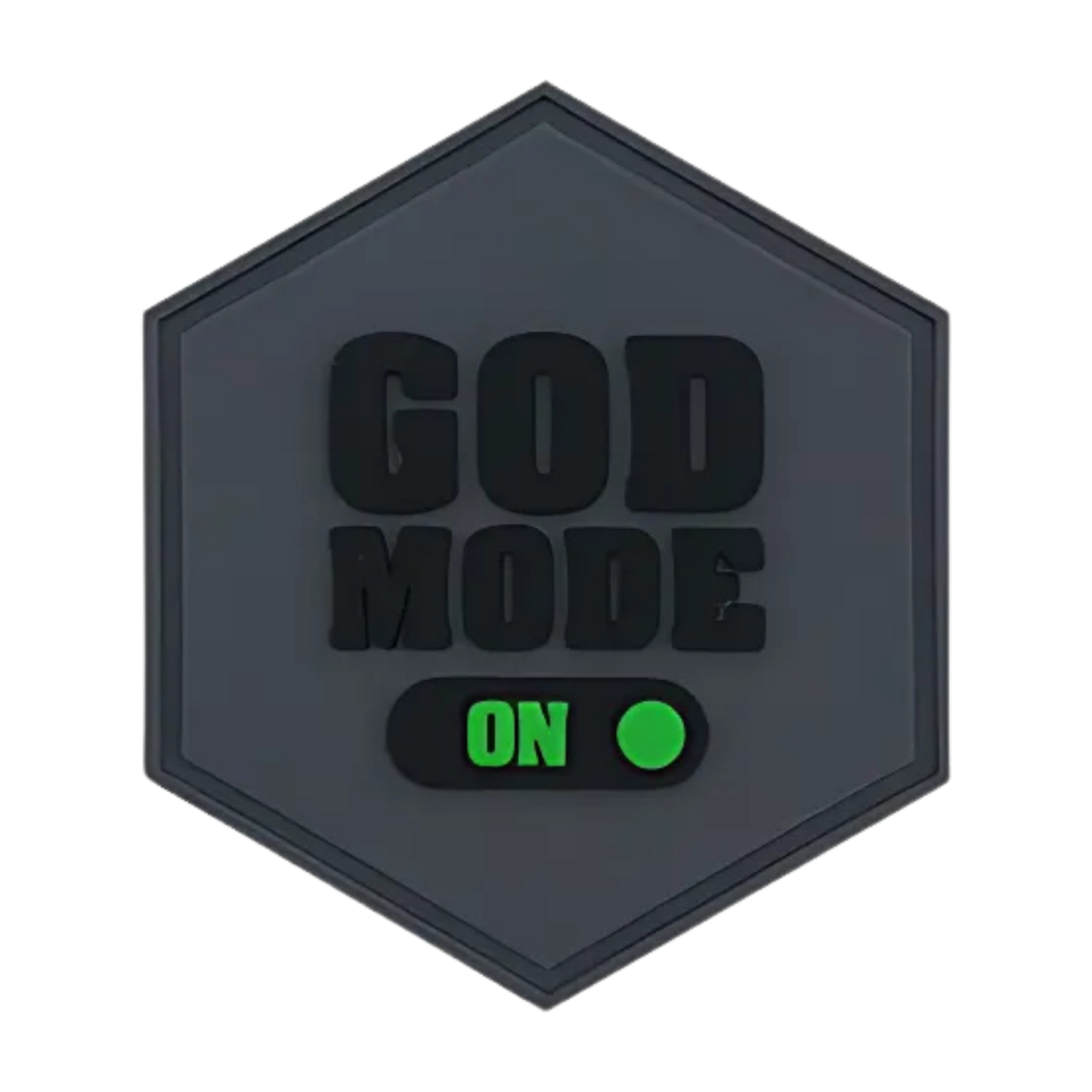 Hexagon PVC Patch "God Mode On"