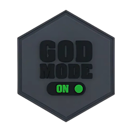 Hexagon PVC Patch "God Mode On"