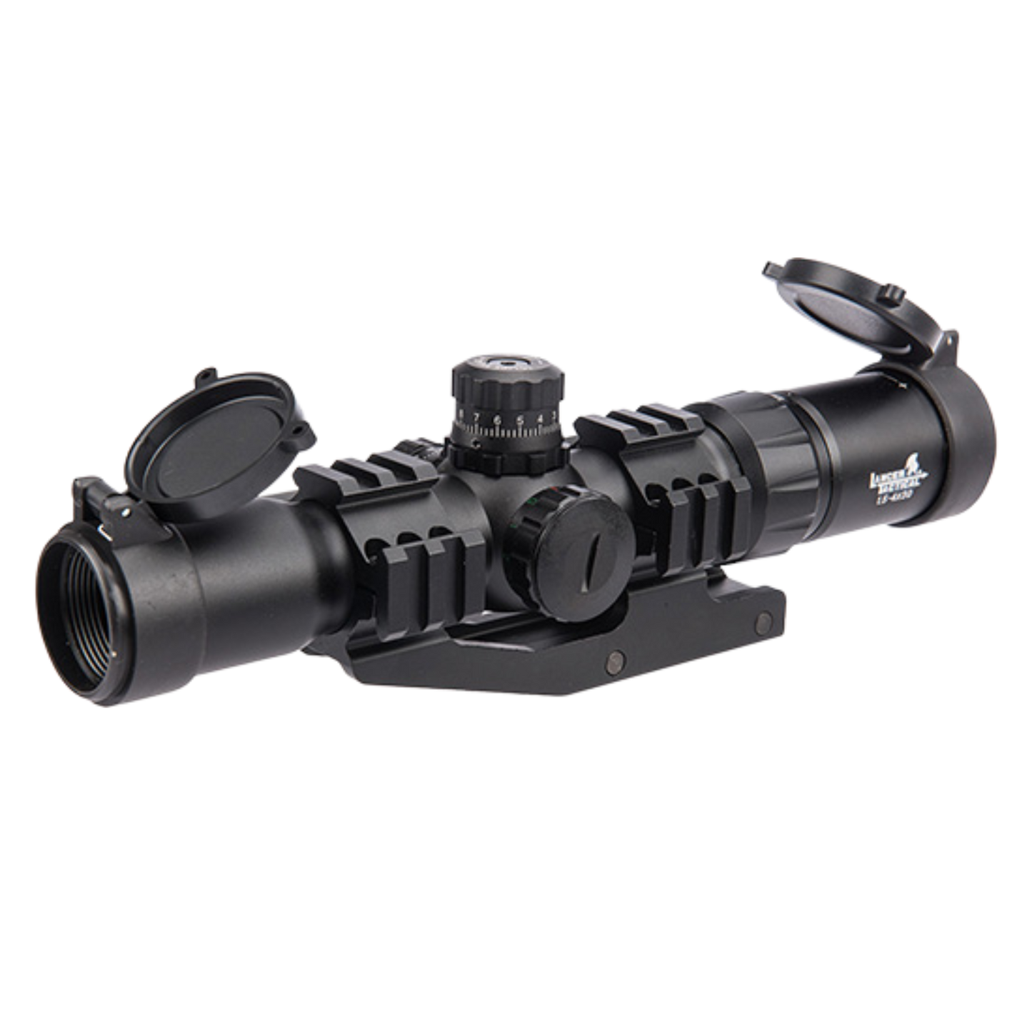 Lancer Tactical 1.5 - 4x Illuminated MIL Dot Rifle Scope