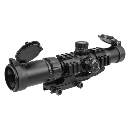 Lancer Tactical 1.5 - 4x Illuminated MIL Dot Rifle Scope