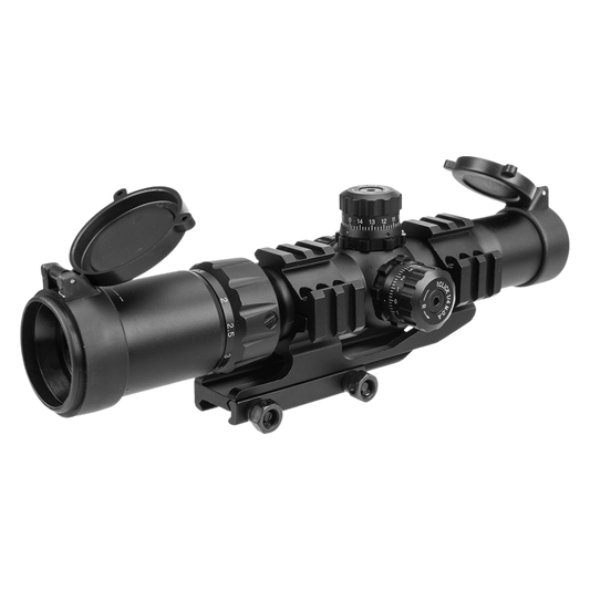 Lancer Tactical 1.5 - 4x Illuminated MIL Dot Rifle Scope