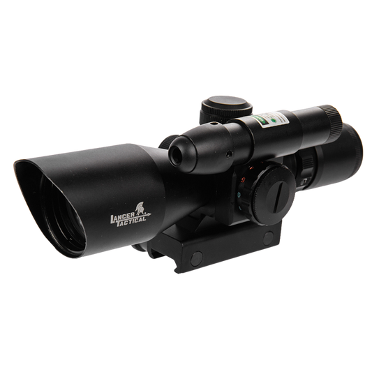 Lancer Tactical 2.5-10X40 EG Red & Green Dual Illuminated Scope w/ Green Laser