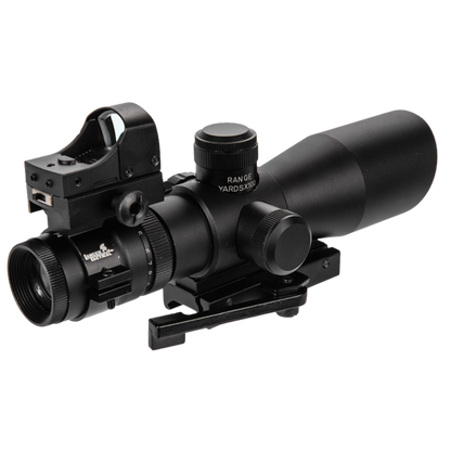 Lancer Tactical 3-9X42 RED & GREEN ILLUMINATED LONG RANGE SCOPE W/ BACKUP RED DOT SIGHT