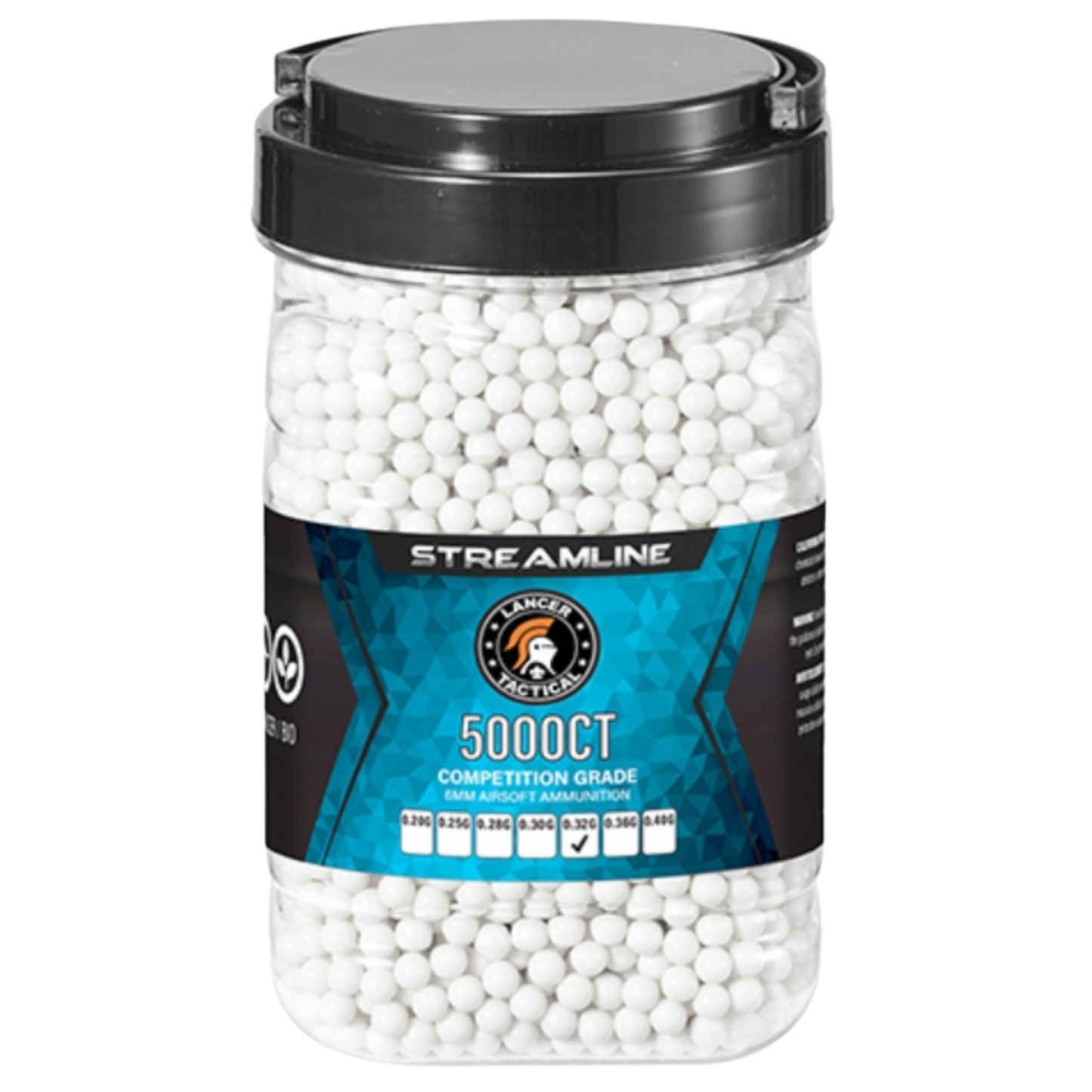 Lancer Tactical 5000 Round Streamline Competition Grade Outdoor Tracer BBs - (Green)